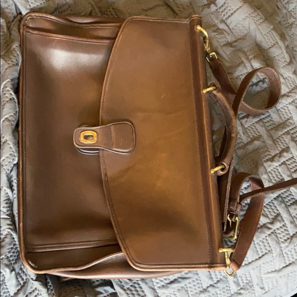 Coach leather messenger bag